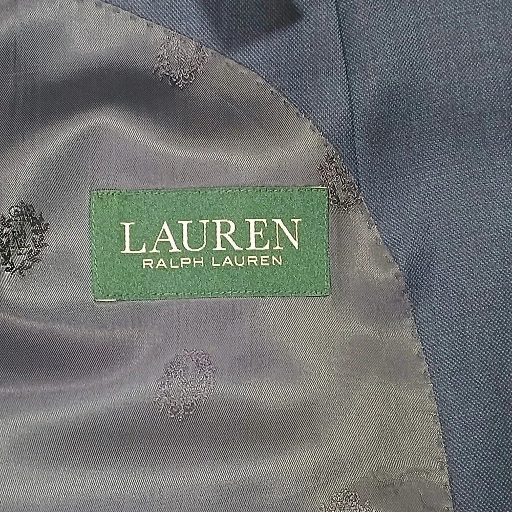 Lauren Ralph Lauren 100% Wool Blazer Sport Coat Men 44R‎ Navy 2 Button Jacket